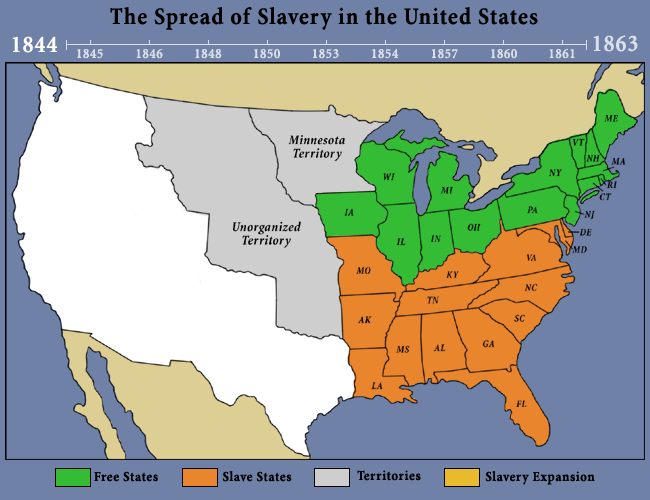 The Spread of Slavery in the United States: 1844