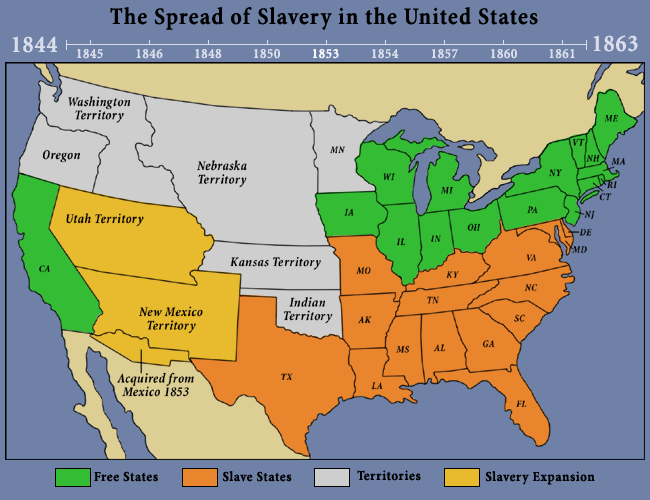 The Spread of Slavery in the United States: 1853