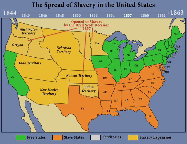 The Spread of Slavery in the United States: 1857