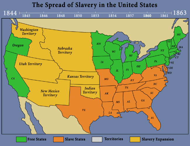 The Spread of Slavery in the United States: 1860