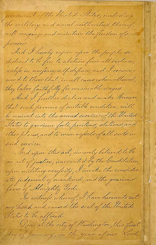 Manuscript of the Final Emancipation Proclamation, Page 4