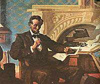 Abraham Lincoln in his Office