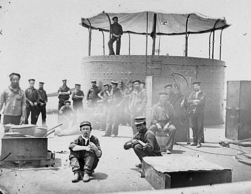 Officers and Crew on Deck of the ‘Monitor’ Hampton Roads, Va., July 1862