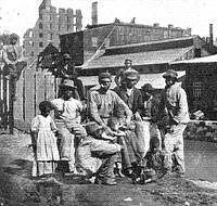 Twelve people near a river
