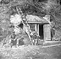 Bomb-proof quarters of Major Strong at Dutch Gap, Va., July 1864