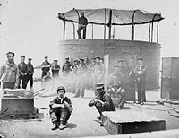 Officers and Crew on Deck of the 'Monitor' Hampton Roads, Va., July 1862