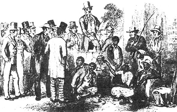 Slave market such as Lincoln might have seen from the windows of the Capitol while a member of Congress