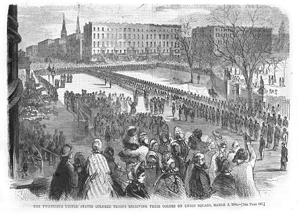 The Twentieth United Stated Colored Troops receiving their colors on ...
